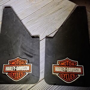 Harley-Davidson Black And Orange Mud Flaps Universal